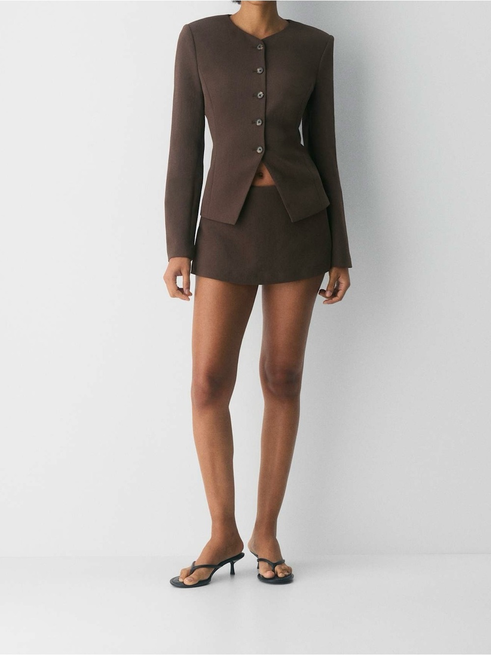 Aritzia Brown Mini Skirt — Sleek Minimalist Design